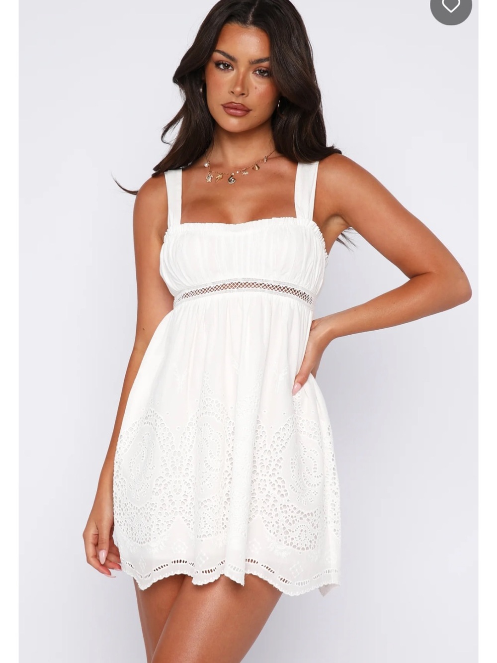 White Fox Boutique White Eyelet Mini Sundress